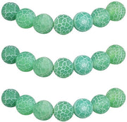 Kralen per foro 10mm 35 pezzi Pietre d'acqua verde semi-preziose con foro naturale per l'ornamento di collane, bracciali e catenelle.