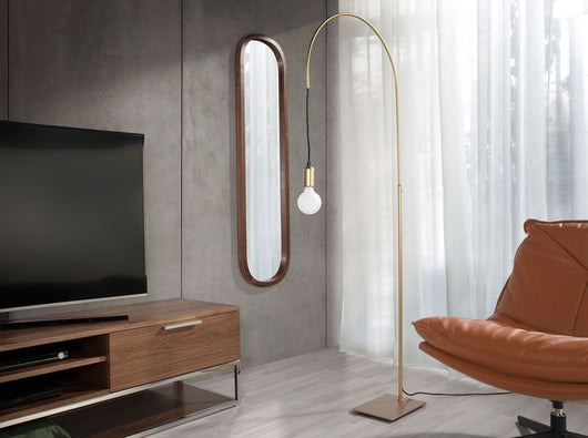 Specchio da parete ovale noce