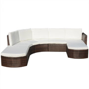 Set Divani da Giardino 4 pz con Cuscini in Polyrattan Marrone 43298