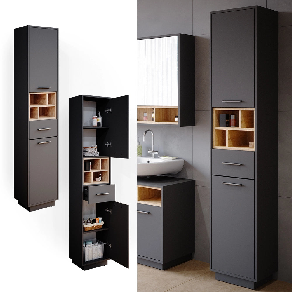 Vicco Mobile bagno alto Antracite 38 x 190 cm