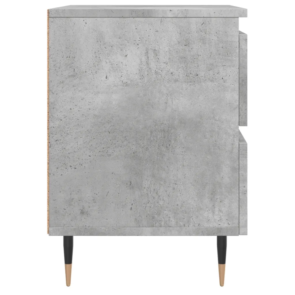 Comodino Grigio Cemento 40x35x50 cm in Legno Multistrato 826868