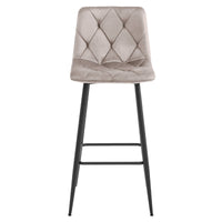 Sgabello da bar VALORA KODA - Velluto beige scuro con gambe nere x 3