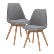 Set Fläten di 2 Sedie da Sala con Seduta Imbottita Rivestimento in Tessuto Bouclé Grigio [en.casa]