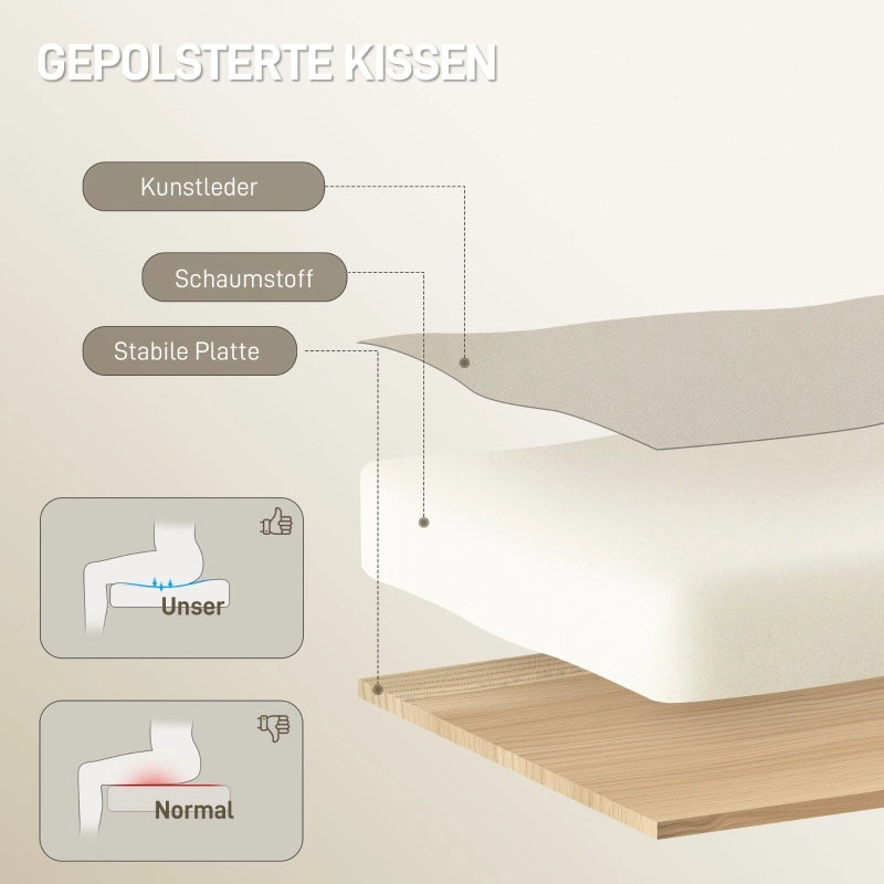 Sedia da ufficio ergonomica girevole con poggiapiedi, schienale reclinabile e ruote in pelle sintetica beige
