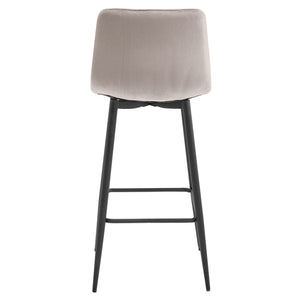 Sgabello da bar VALORA KODA - Velluto beige scuro con gambe nere x 3