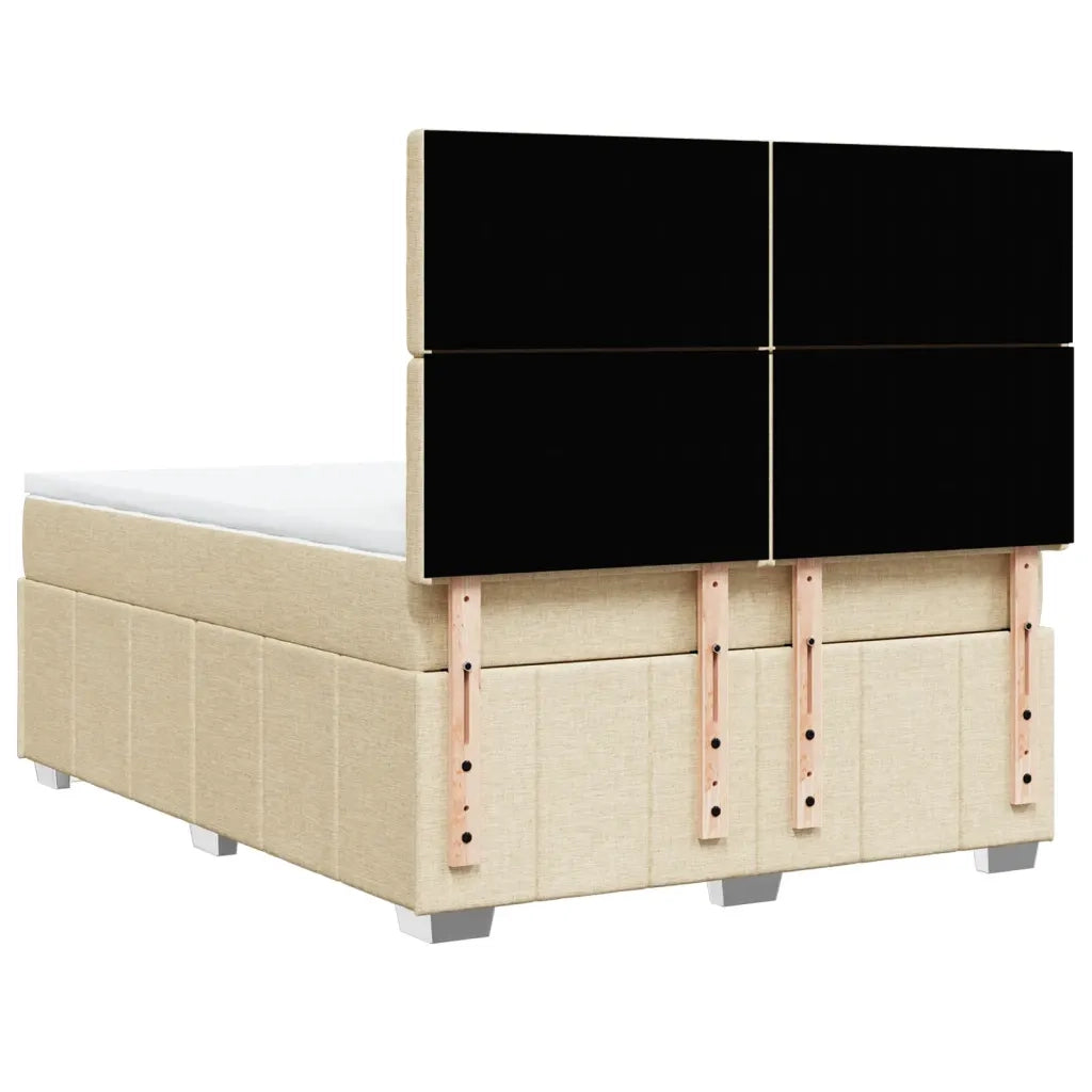 Giroletto a Molle con Materasso Crema 160x200 cm in Tessuto 3294038