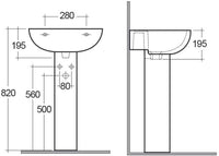 Colonna per lavabo serie compact 66 cm