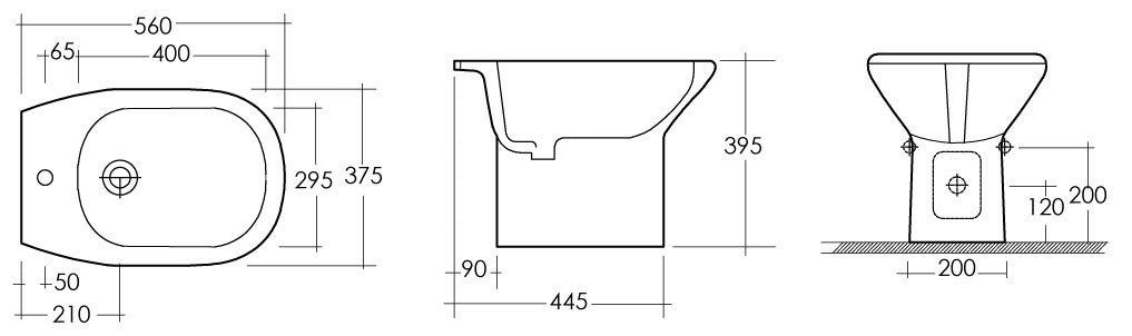 Bidet serie orient/ninfea con fissaggi