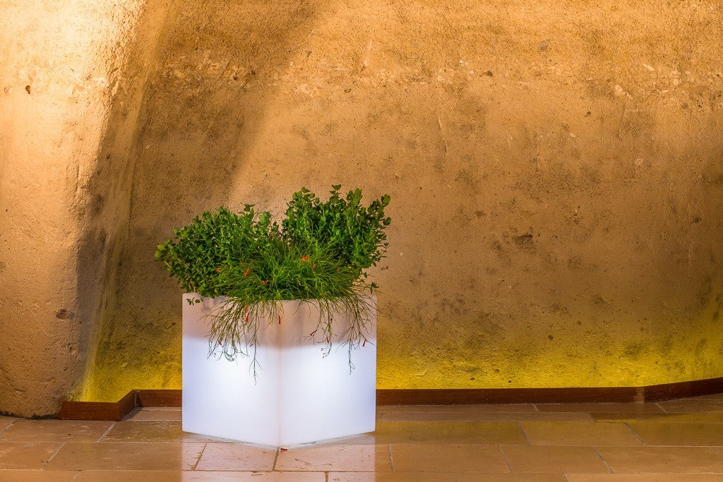 VASO HOME LIGHT CUBO CM. 40X40X40H BIANCO