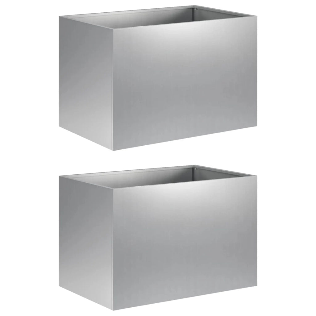 Vaso da giardino 2 pz Argento 50 x 40 x 40 cm Acciaio zincato 8005649
