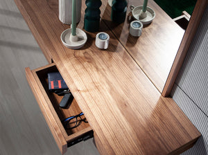 Specchio da parete rettangolare noce