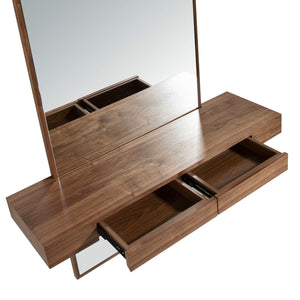 Specchio da parete rettangolare noce