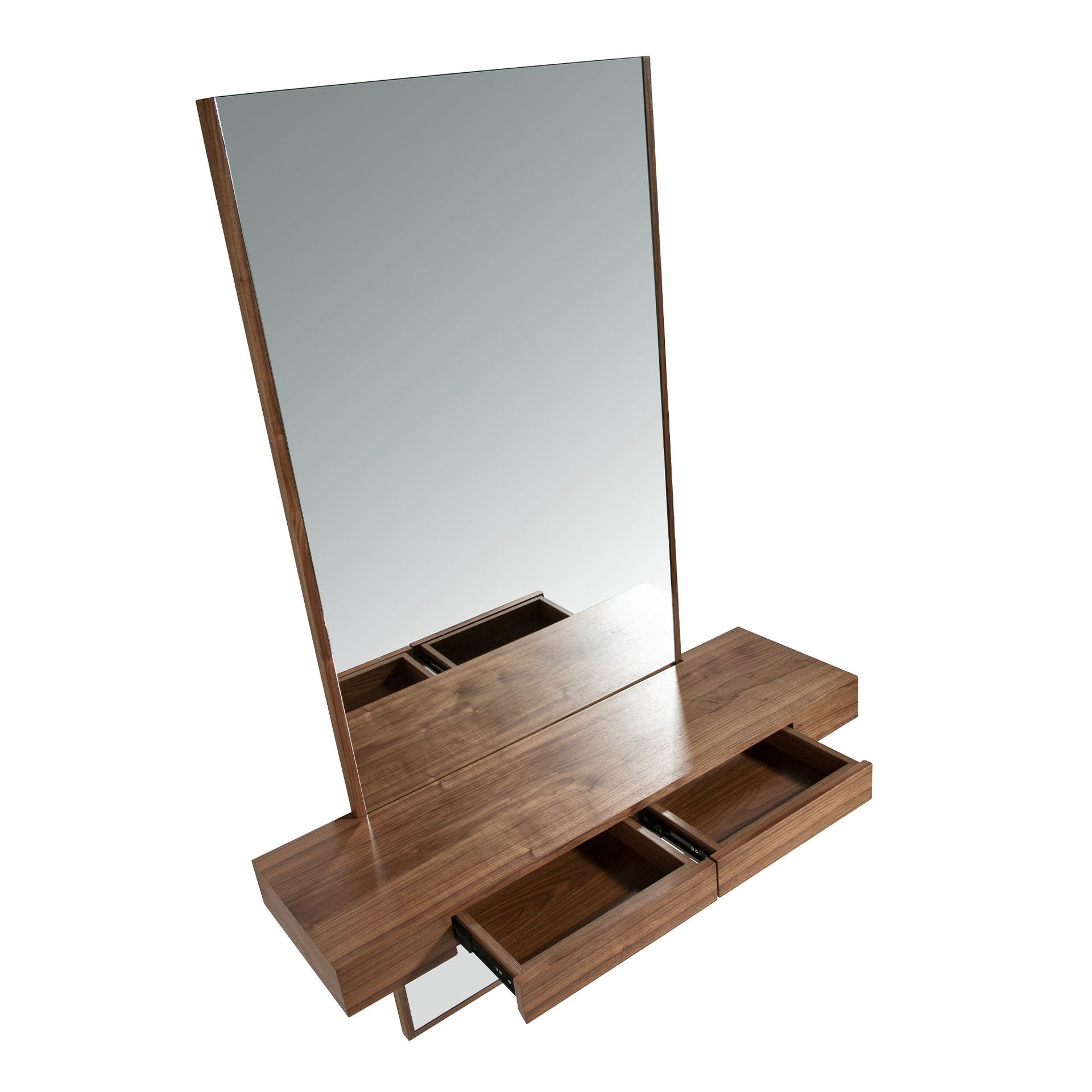 Specchio da parete rettangolare noce