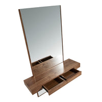 Specchio da parete rettangolare noce