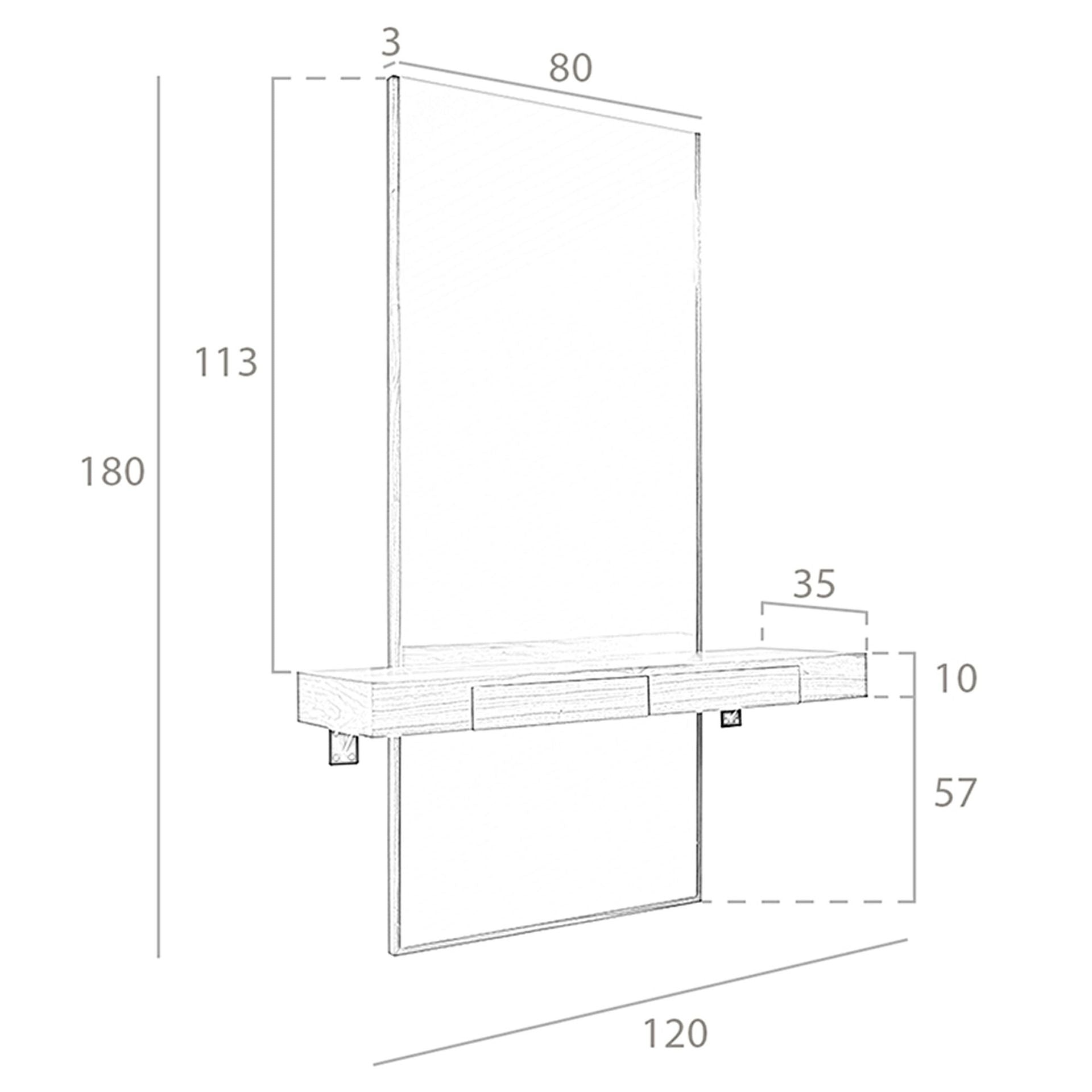 Specchio da parete rettangolare noce