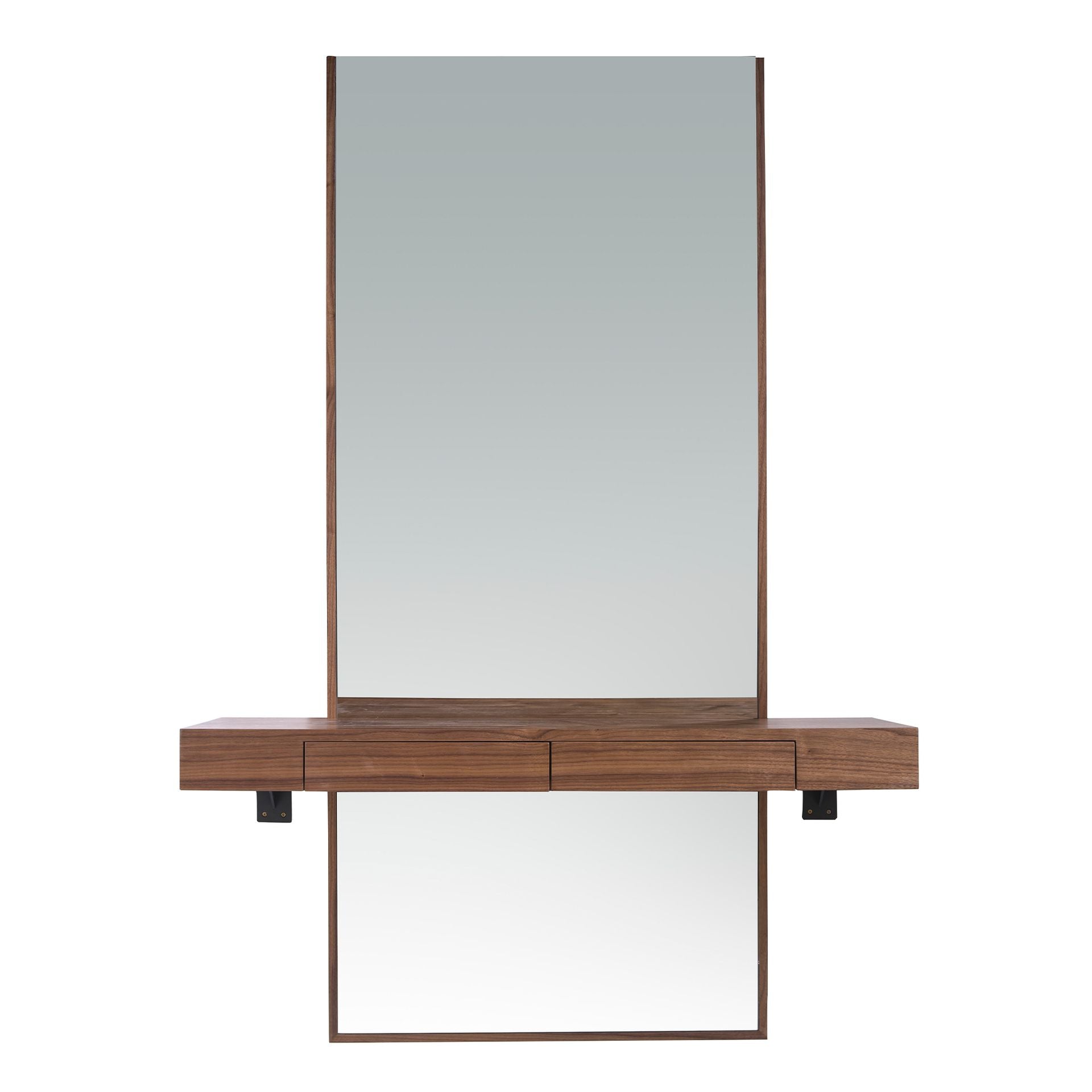 Specchio da parete rettangolare noce