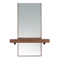 Specchio da parete rettangolare noce