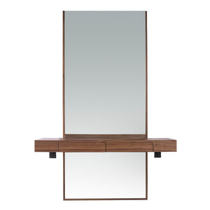 Specchio da parete rettangolare noce