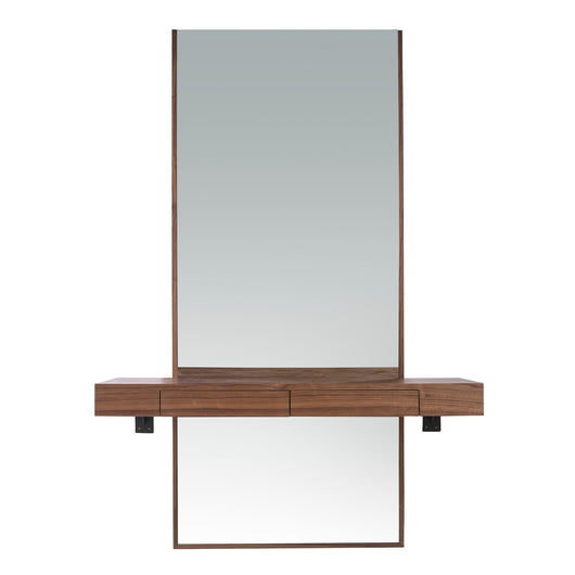 Specchio da parete rettangolare noce