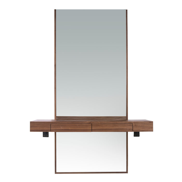 Specchio da parete rettangolare noce