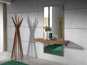 Specchio da parete rettangolare noce