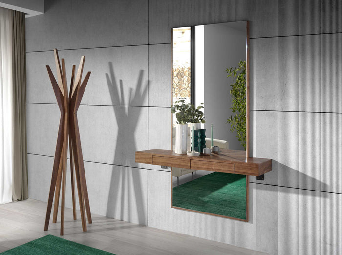 Specchio da parete rettangolare noce