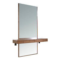 Specchio da parete rettangolare noce