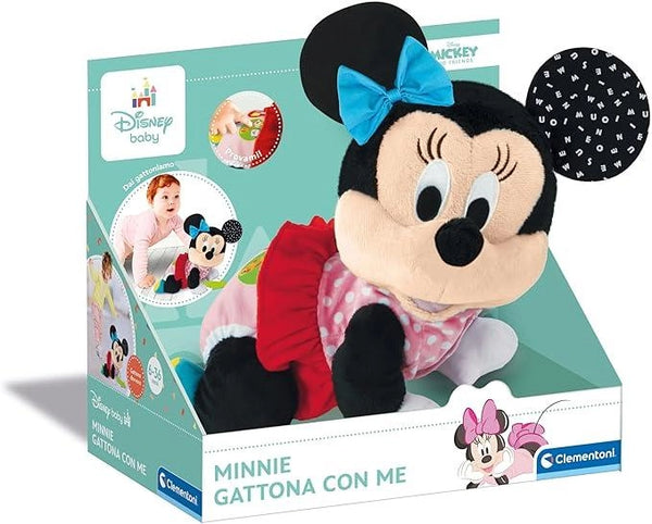 Disney Baby Baby Minnie Gattona con Me, Minni Peluche per Imparare a Gattonare, Gioco Prima Infanzia Insegna Numeri e Ve