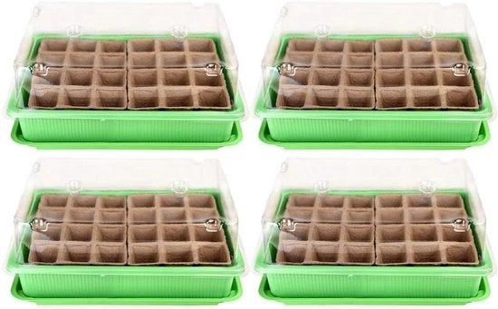Impianto di Coltivo per Interno - 4 Cestelli Ripartibili - Adatto per 96 Vasi di Coltivo - 27 x 19 x 11 cm