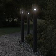 Lampade da Terra per Esterni con Presa 3 pz Nere 110 cm Acciaio