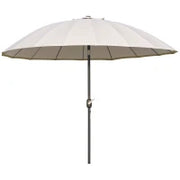 Ombrellone da Giardino e Terrazza 2.5x2.5m con Manovella, 18 Stecche e Testa Inclinabile, Crema