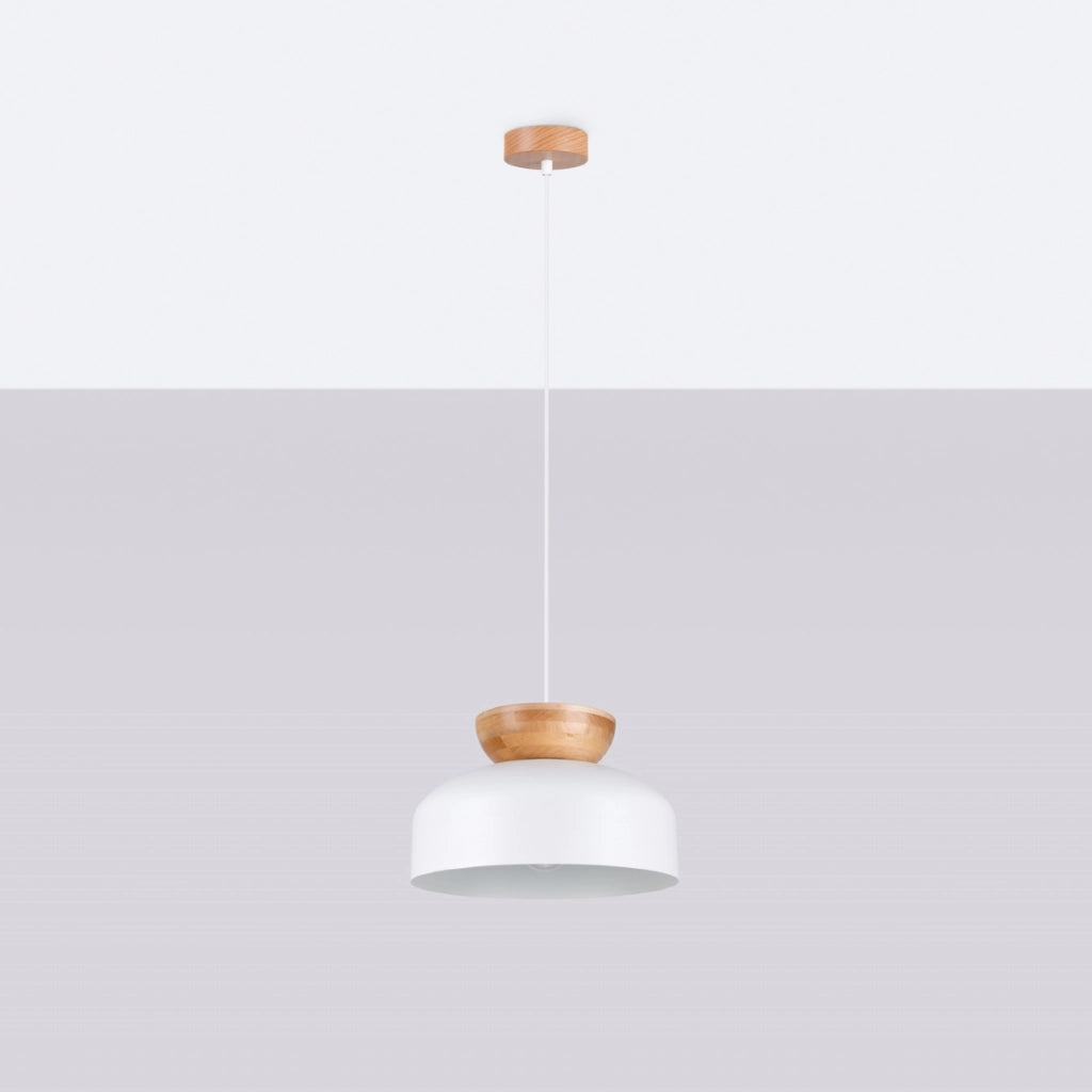Lampada a sospensione MARION Cupola in acciaio bianco E27 Max 15W LED Stile scandinavo