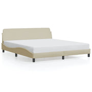 Letto matrimoniale | Letto per adulti | Giroletto Dover Crema 180x200 cm in Tessuto