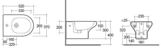 Bidet sospeso serie compact