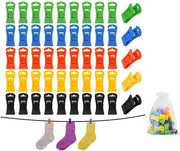 Sokkiniere con Tasca di Riposo - 50 Unità - Sokkiniere con Antislip con Gancio - Materiale Resistente in Plastica - Protezione per Lavatrice e Asciugatrice