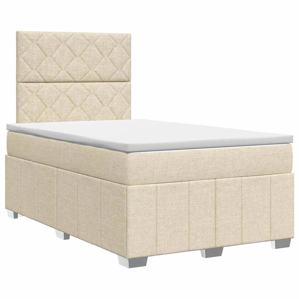 Letto box spring con materasso Crema 120 x 190 cm Tessuto 3454104