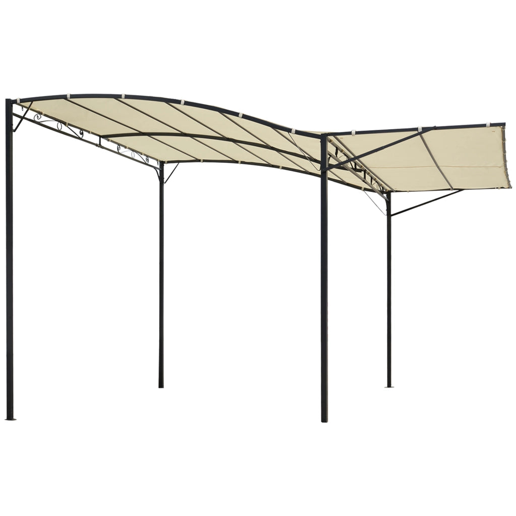 Pergola da esterno con tetto pieghevole, struttura in acciaio, 300 x 250 cm, bianco crema