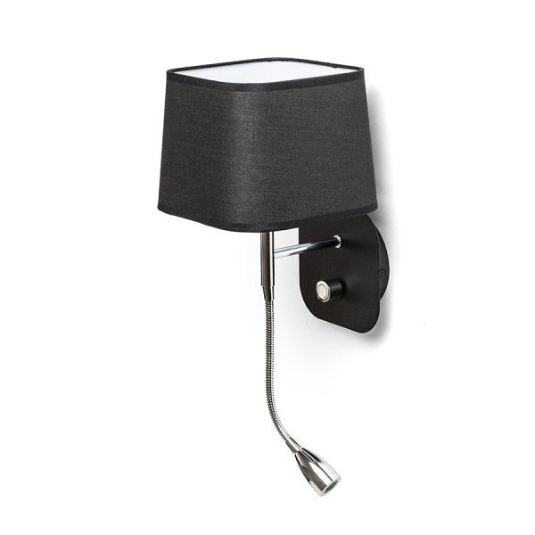 Lampada PERTH da parete con faretto a LED nero/nero cromo 230V E14 LED 15+3W 30°  3000K