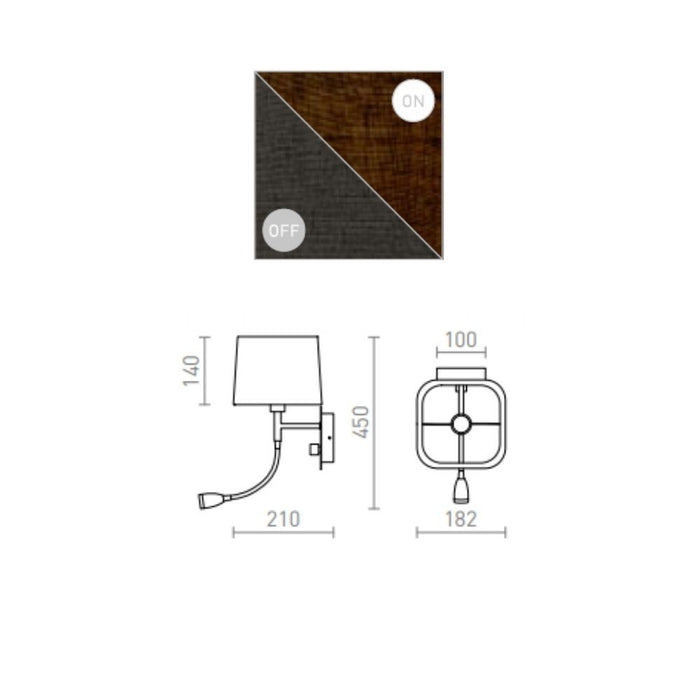 Lampada PERTH da parete con faretto a LED nero/nero cromo 230V E14 LED 15+3W 30°  3000K