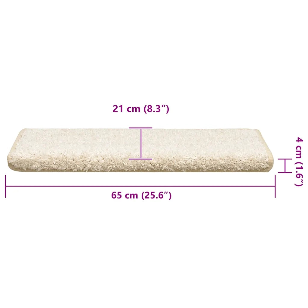 Tappetini per scale 30 pz 65x21x4 cm bianchi con bordo rettangolare 3365831