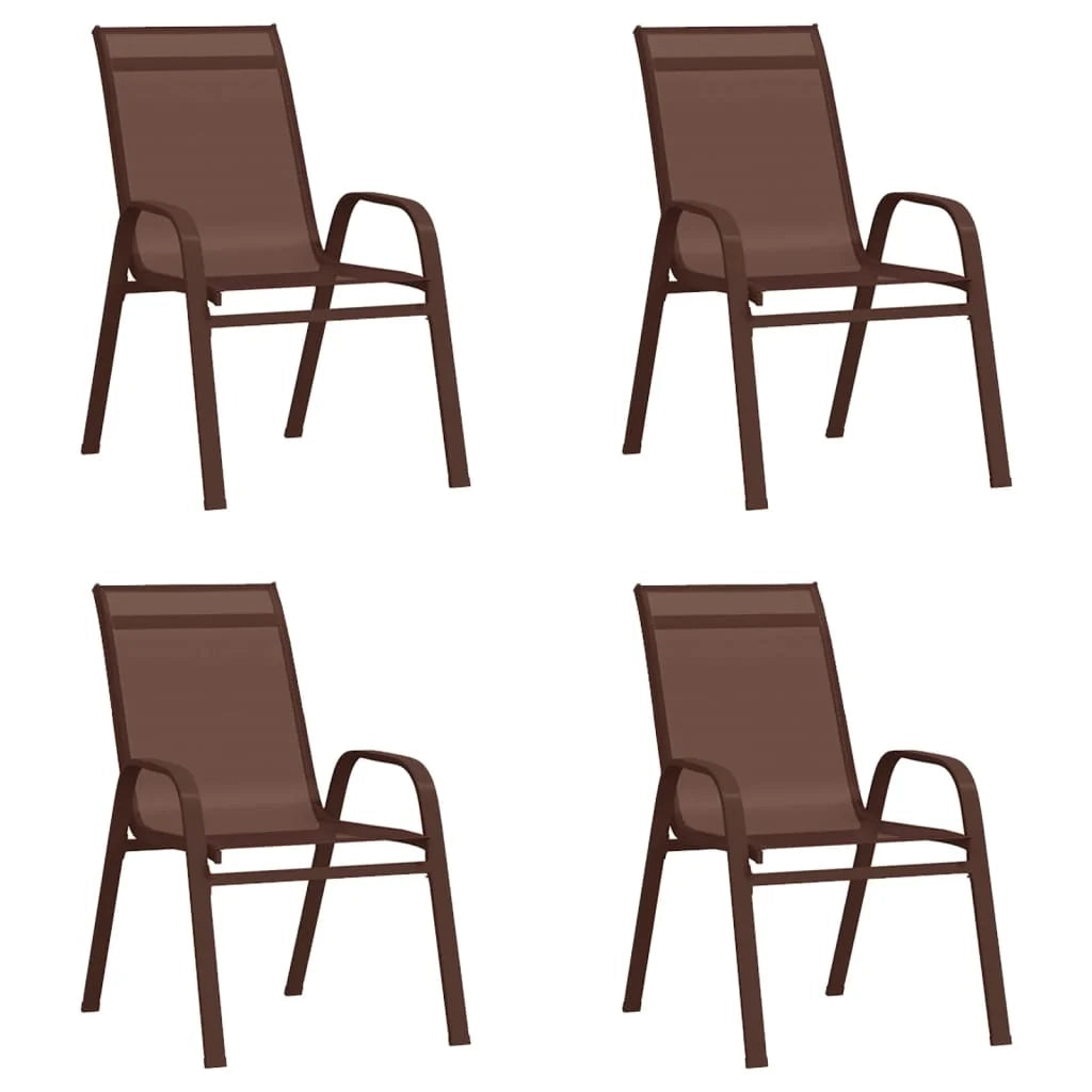 Set da pranzo da giardino per esterni da 5 pezzi mobili marroni e neri 02_0013832