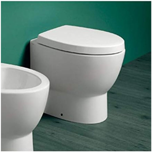 Simas - vaso wc a pavimento filo parete, lft spazio base - bianc