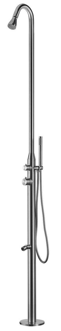 Doccia da Giardino 228x18x17,5 cm con Soffione Lavapiedi e Doccetta Sined Stintino Inox