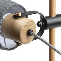 Lampada CHOUPETTE scorrevole da parete grigio nerastro tessuto/legno 230V E27 15W