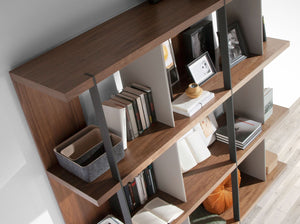 Ripiano in legno di noce e grigio