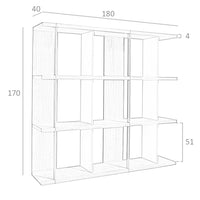 Ripiano in legno di noce e grigio