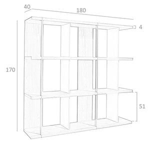 Ripiano in legno di noce e grigio