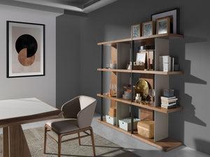 Ripiano in legno di noce e grigio