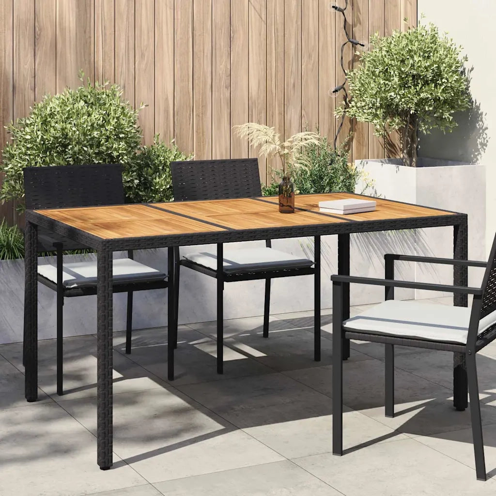 Tavolo da Giardino Nero 150 x 90 x 75 cm polyrattan 362544
