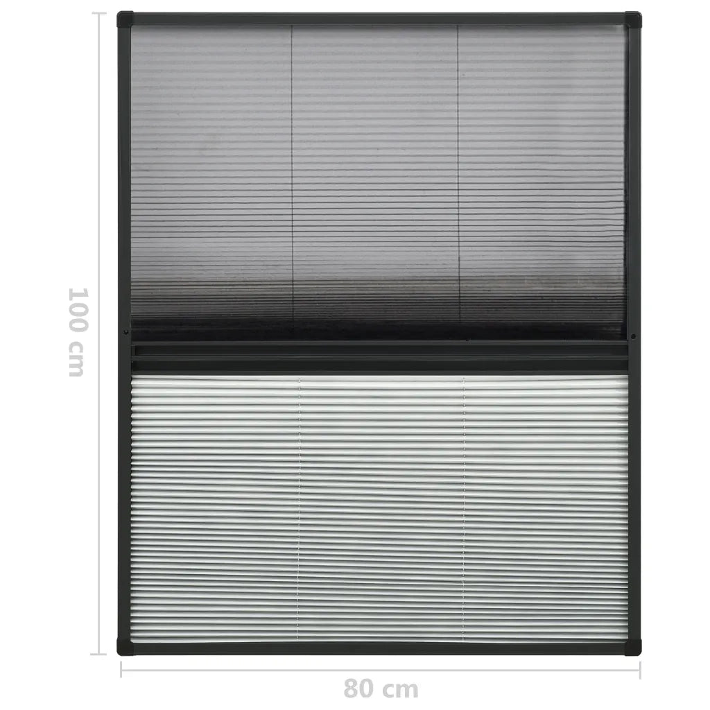 Zanzariera Plissettata Finestra Alluminio 80x100 cm con Tendina 148683